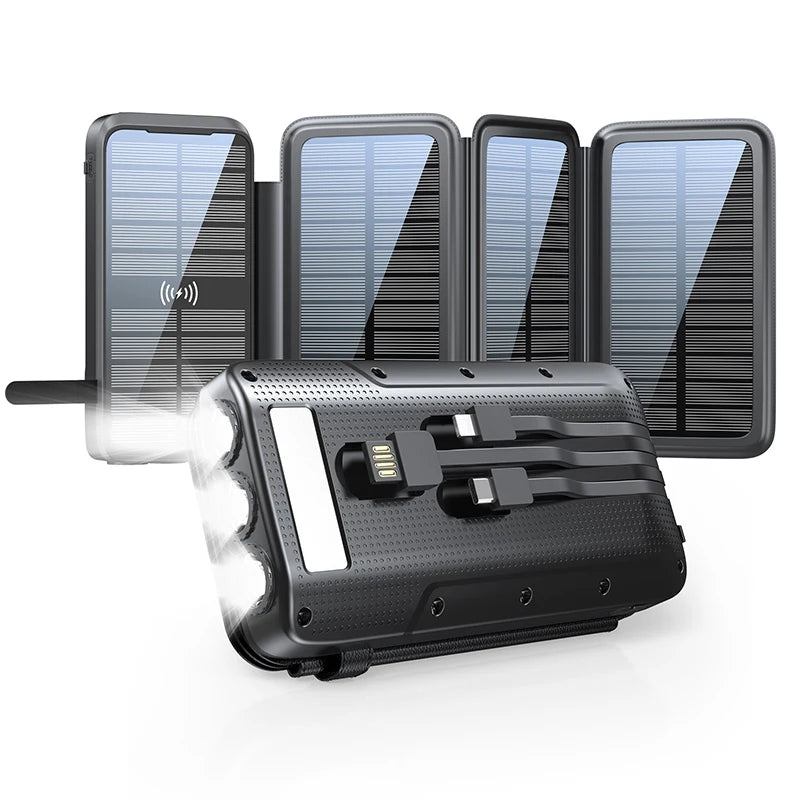43800mAh Wireless Solar Power Bank | Fast Charging & Eco-Friendly