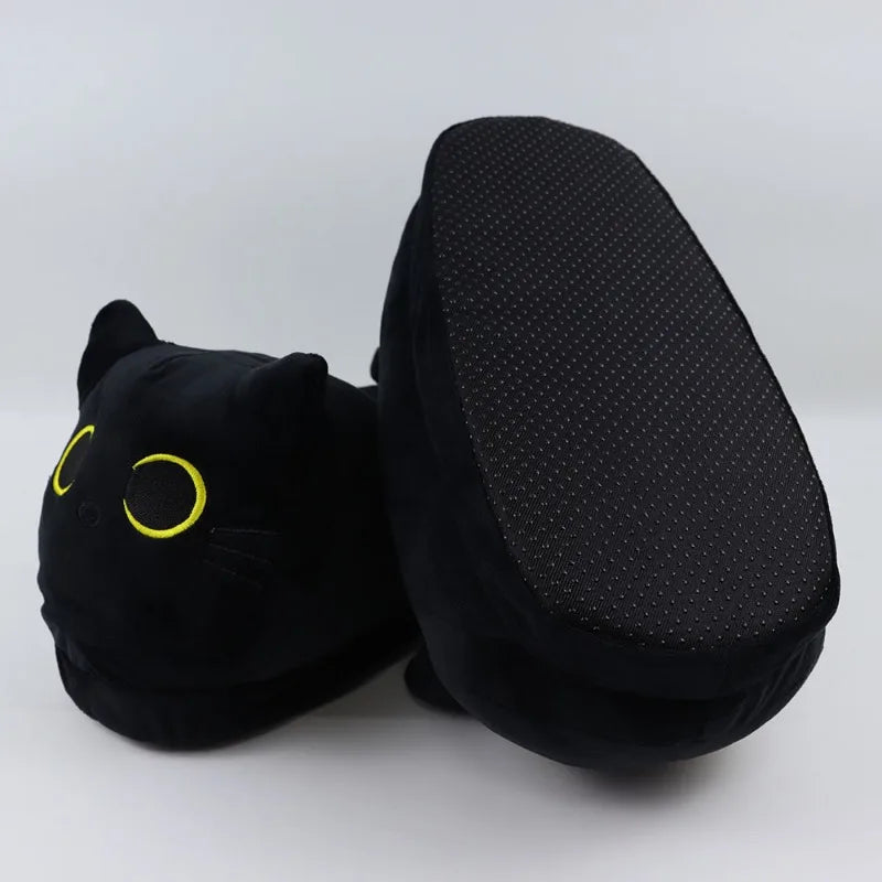 Cute Cartoon Cat Plush Slippers | Cozy Winter Indoor Footwear