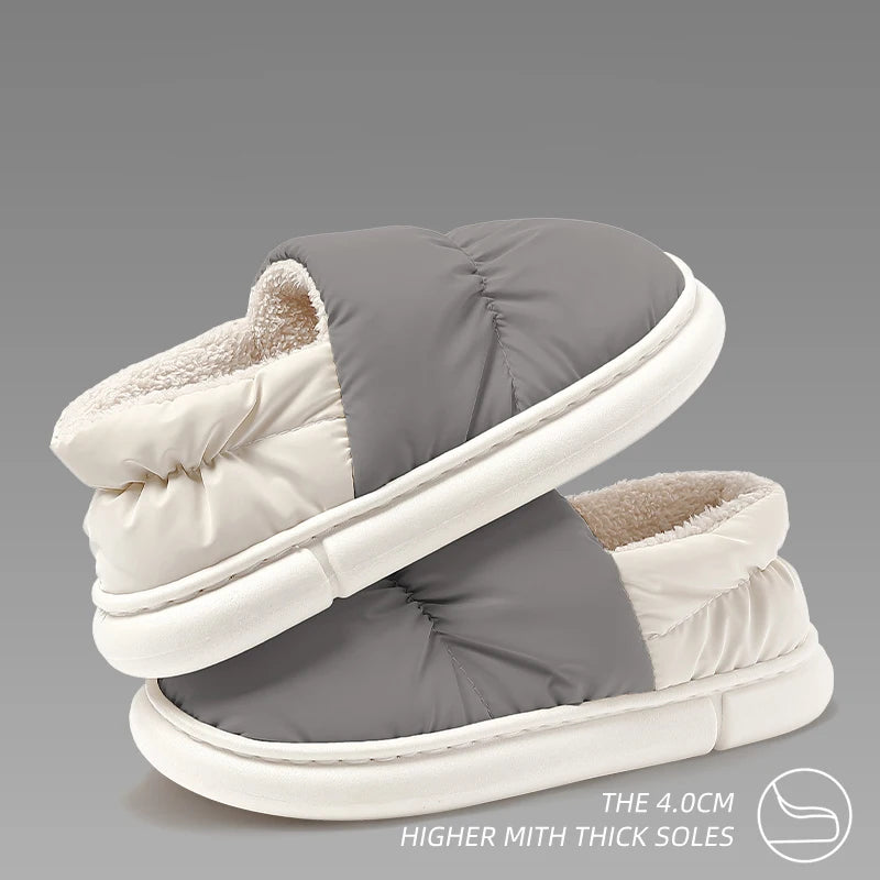 Women's Cotton Patchwork Slippers | Warm Anti-Slip Indoor Shoes