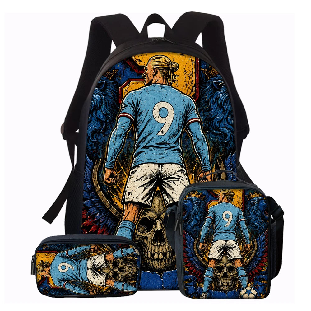 Large-Capacity Soccer Star Pattern Backpack Set | Perfect for Daily Use