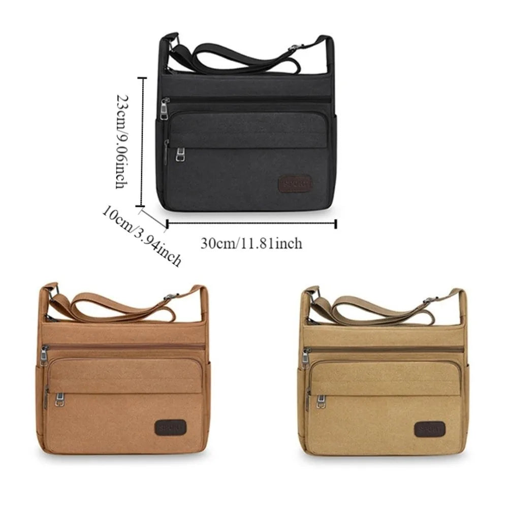 Bolso de Hombro de Lona Duradero de Gran Capacidad | Estilo Bandolera Versátil