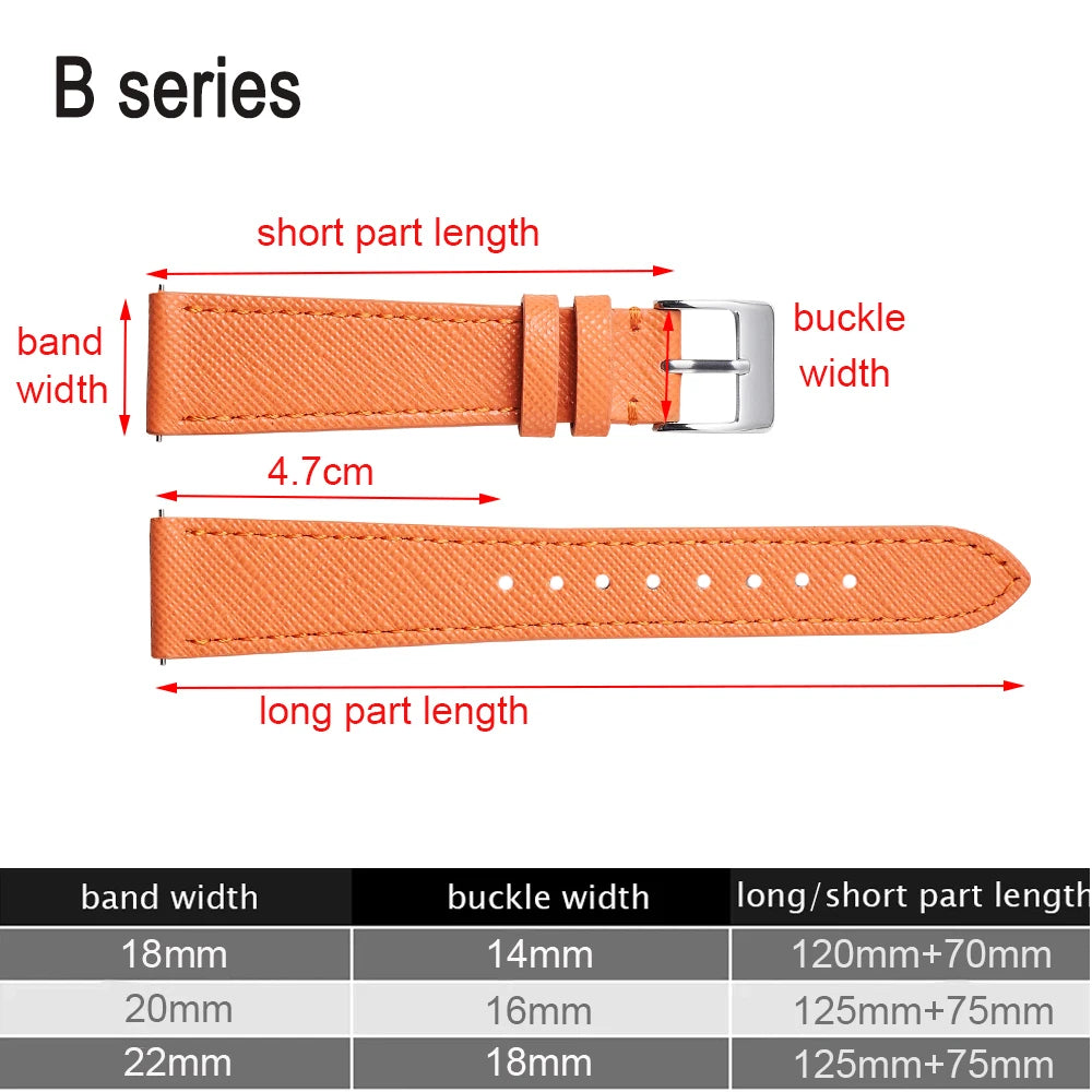 Calfskin Leather Watch Strap | Quick Release, Handmade Design