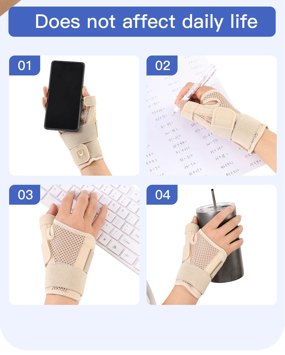 Adjustable Flexible Splint Wrist Thumb Support Brace for Pain Relief