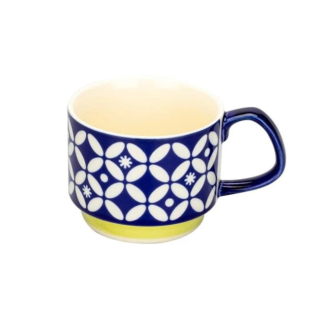 Retro Ceramic Flower Coffee Mug Set | Perfect for Tea & Oats