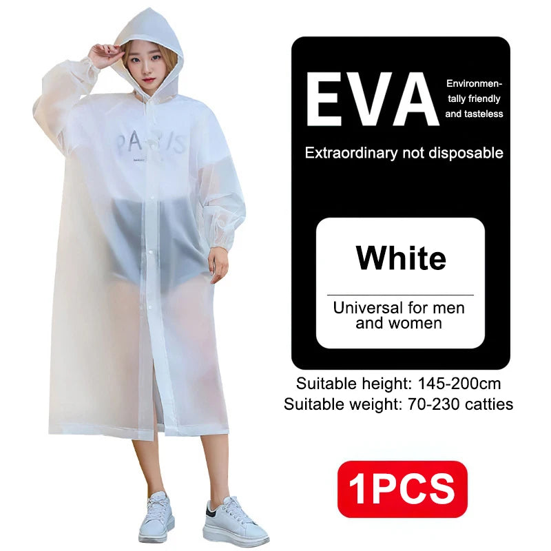 Chubasquero transparente para adultos | Impermeable duradero para viajes al aire libre