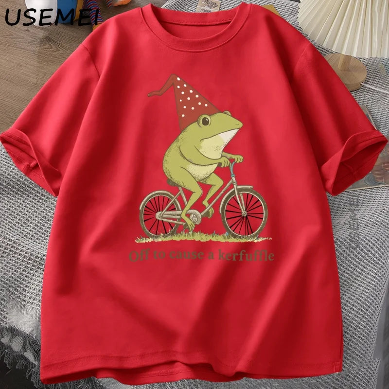 Funny Frog T-Shirt for Adults | Unique Graphic Tee Summer Tops