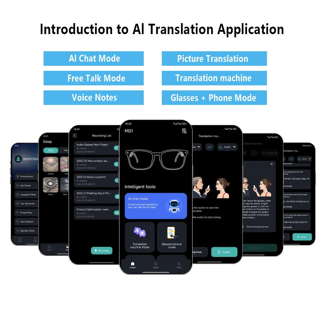 High-Tech Smart Glasses | App Translation & Open-Ear Audio