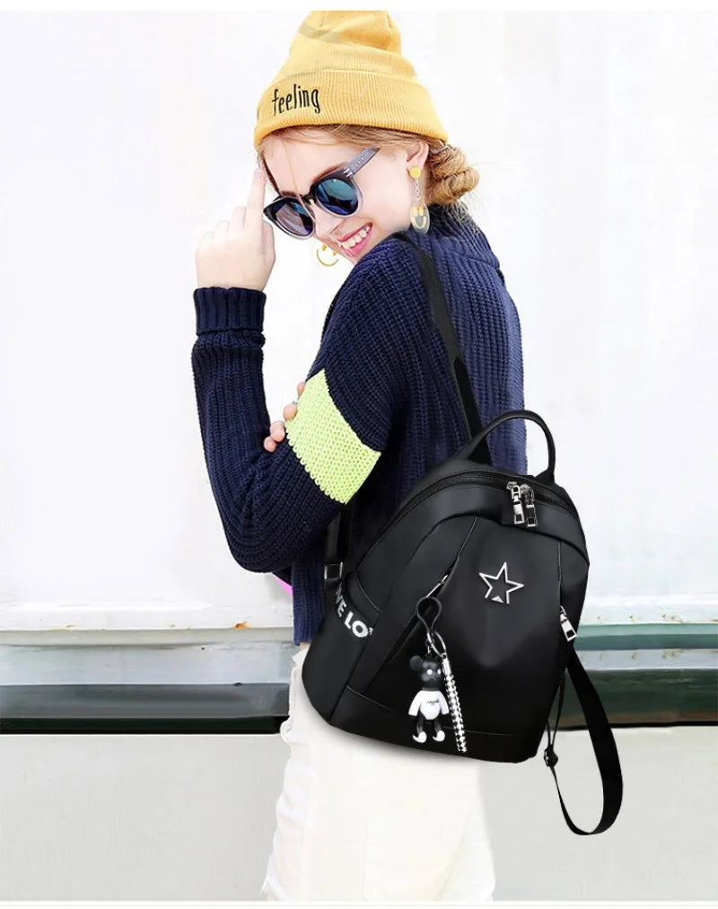 Large Capacity Women's Nylon Backpack | Stylish Casual Shoulder Bag