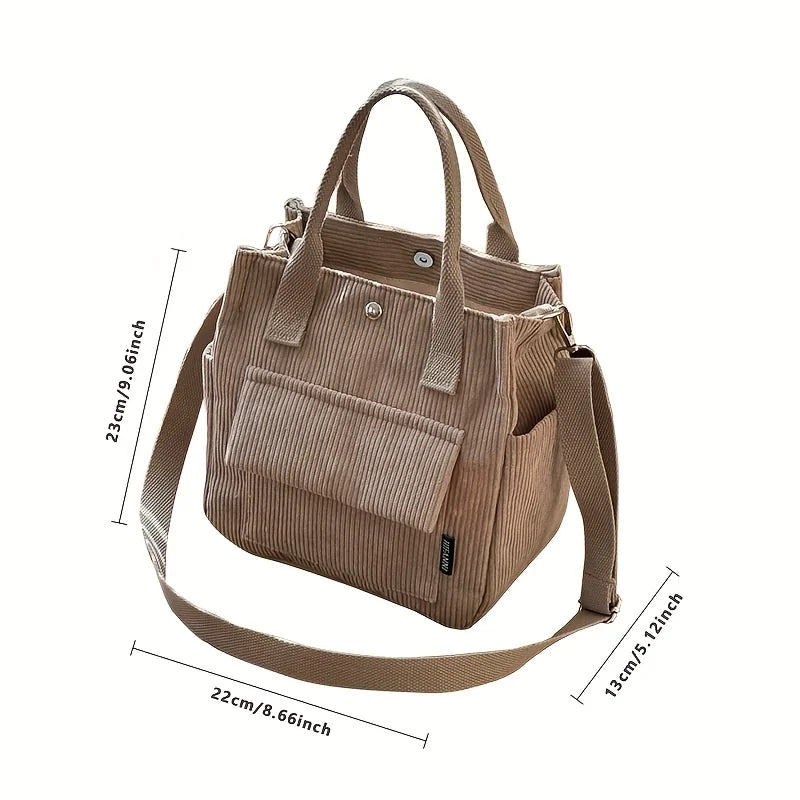 Elegante Bolso de Pana Lavable a Mano | Accesorio Versátil para el Día a Día