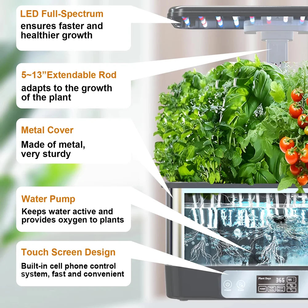 WiFi Hydroponics Growing System | Indoor Garden with LED Lights