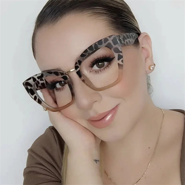 Stylish Oversized Anti Blue Light Reading Glasses for Women