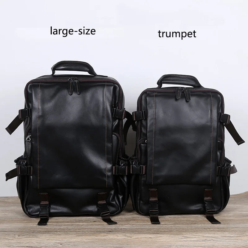 Vintage Cowhide Men's Backpack | Large Capacity Casual Bag