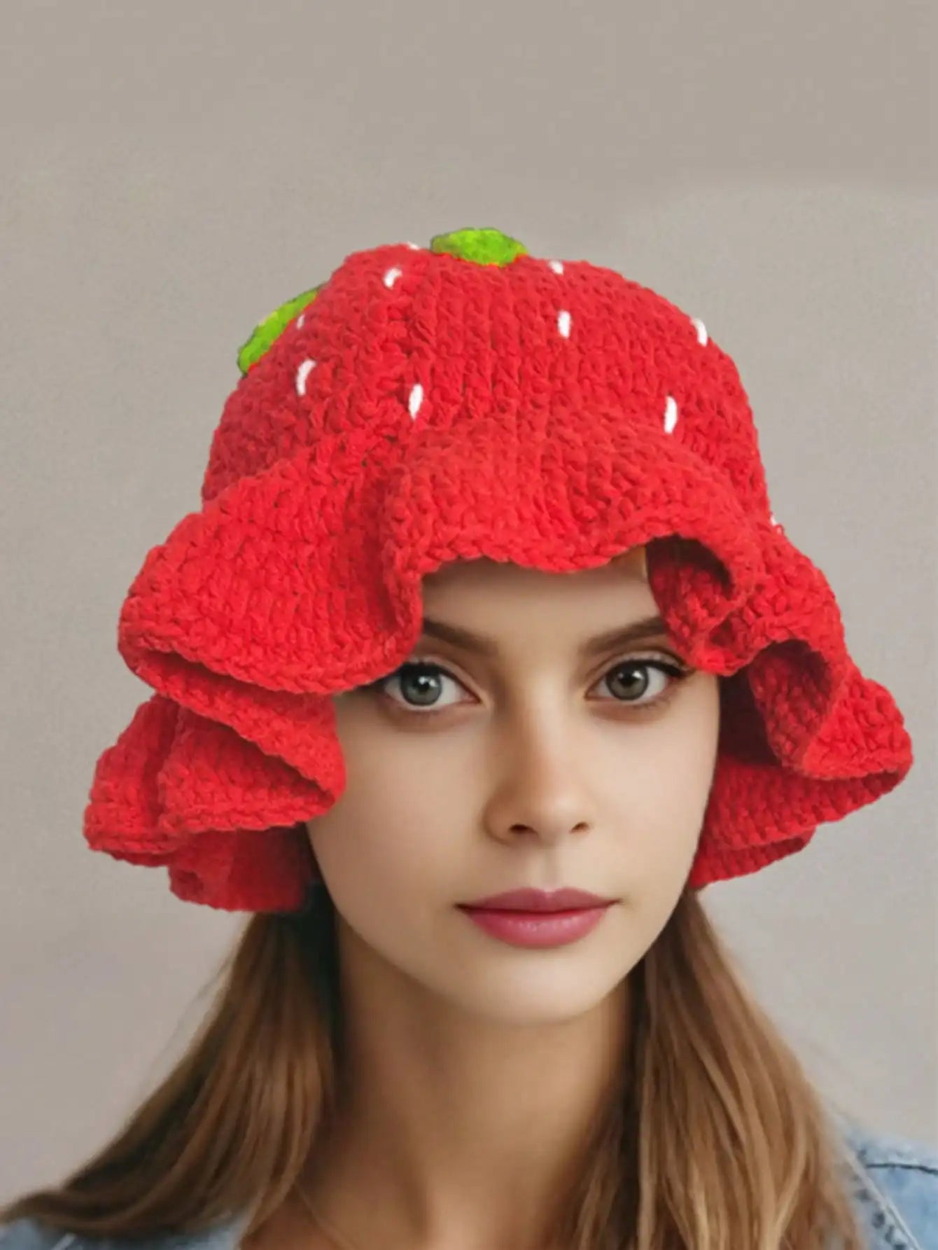 Charming Cartoon Strawberry Fishing Hat | Trendy Bohemian Crochet