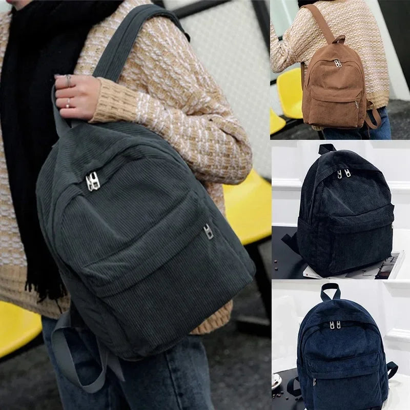 Trendy Corduroy Backpacks for Students | Stylish School Bags