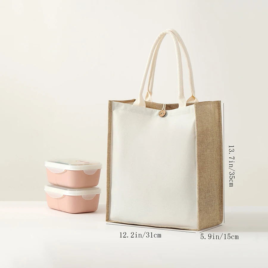 Large Capacity Linen Tote Bag | Versatile Shoulder Bag for Commuting