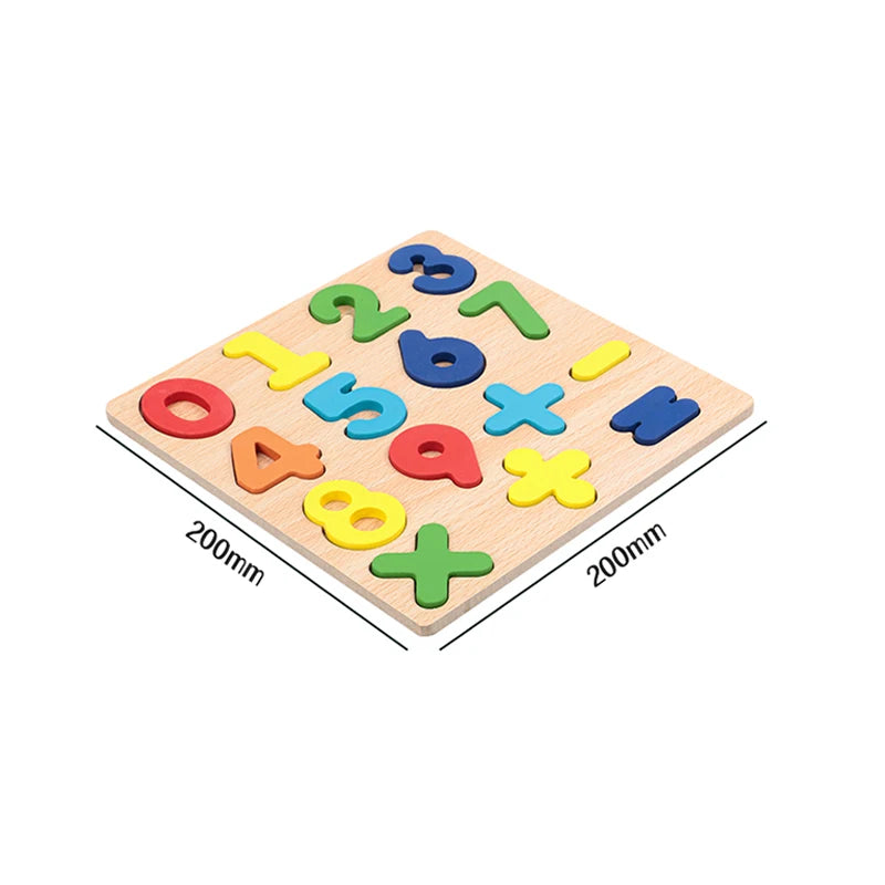 Kids Educational Geometric Shapes & Alphabet Wooden Puzzle