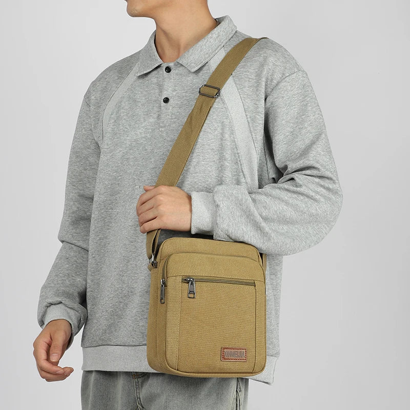 Bolsos de Hombro Cruzados de Lona Duradera para Hombres | Estilo Vintage