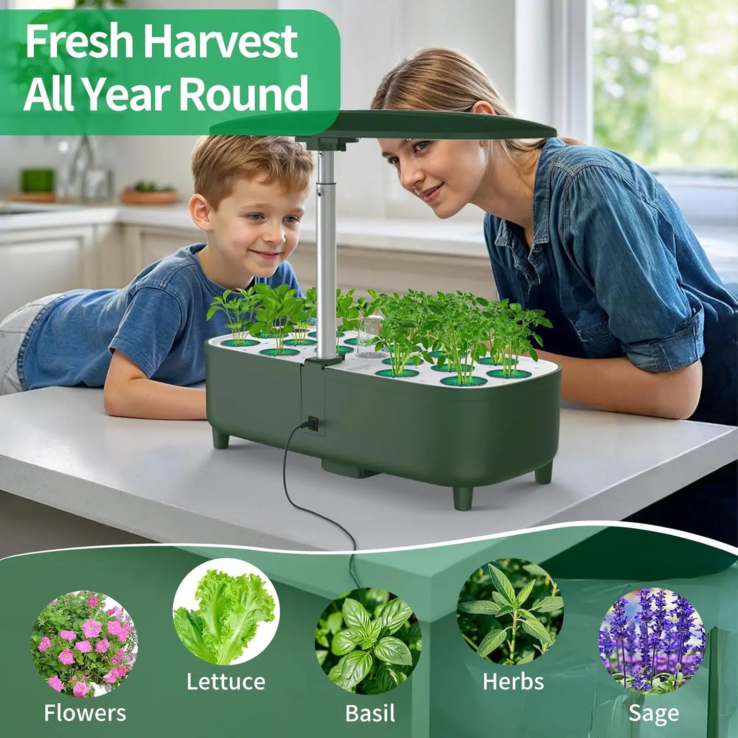 Indoor Herb Garden Kit | 15 Pods with Smart Grow Modes