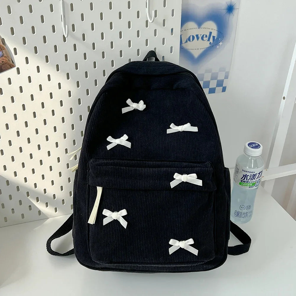 Cute Bowknot Aesthetic Backpack | Trendy School & Travel Bag