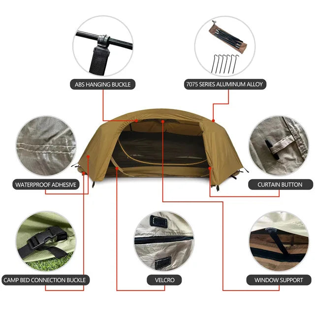 Rainproof Tactical Outdoor Camping Tent | Foldable Hiking Shelter