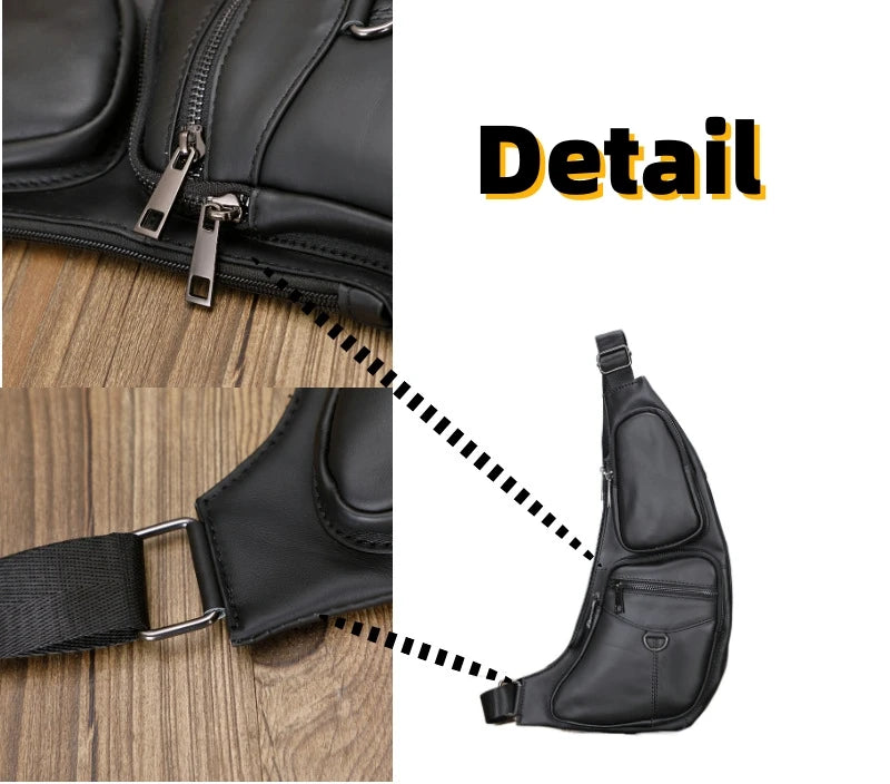 Men's Vintage Leather Sling Bag | Stylish Crossbody Outdoor Bag