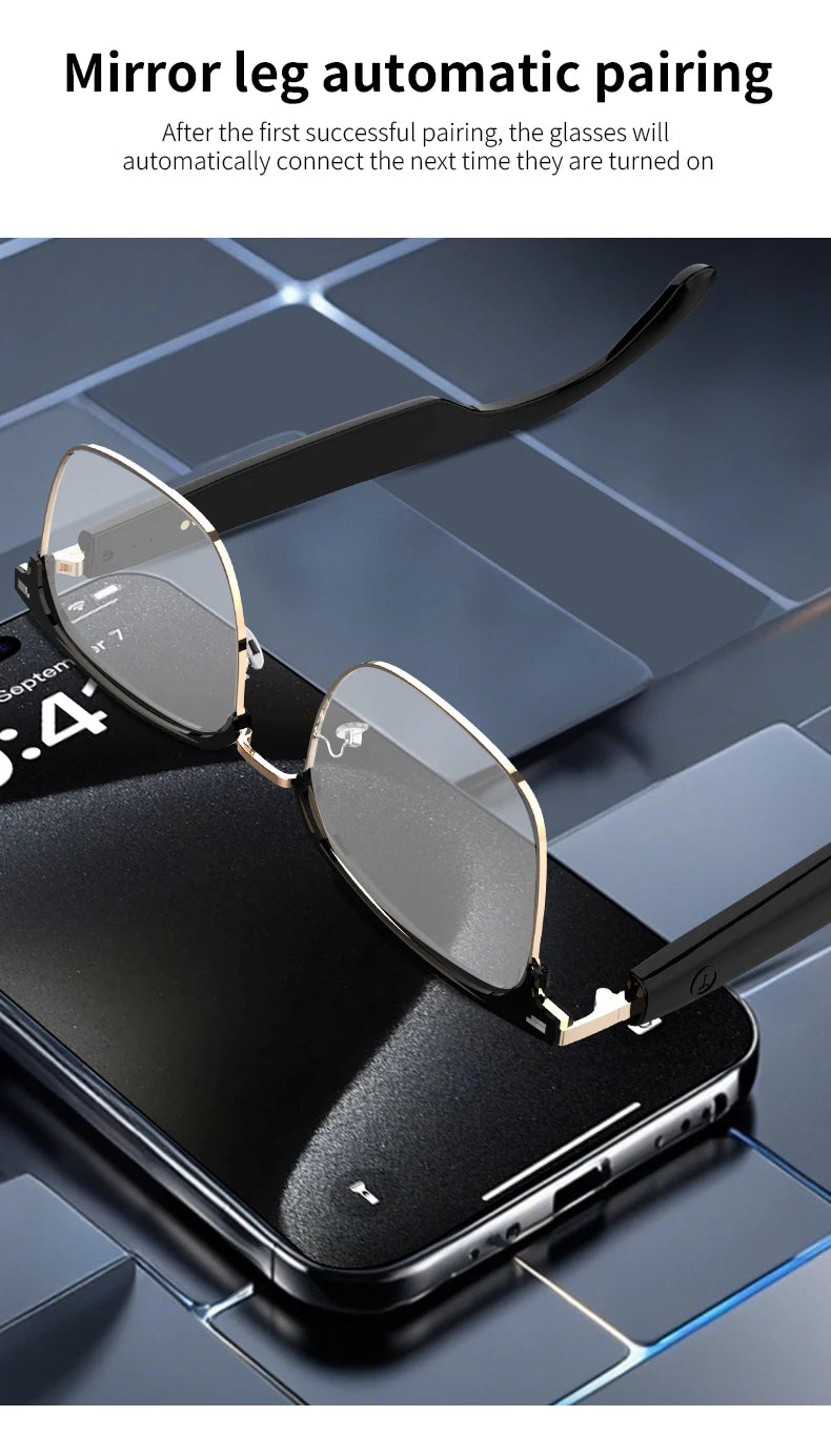 Smart Glasses with Color-Changing Lenses & Bluetooth Audio