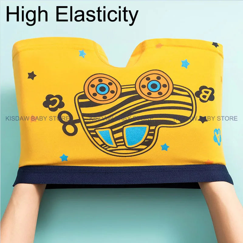 Boys Cotton Underwear | 4-Pack Cartoon Boxer Briefs for Kids