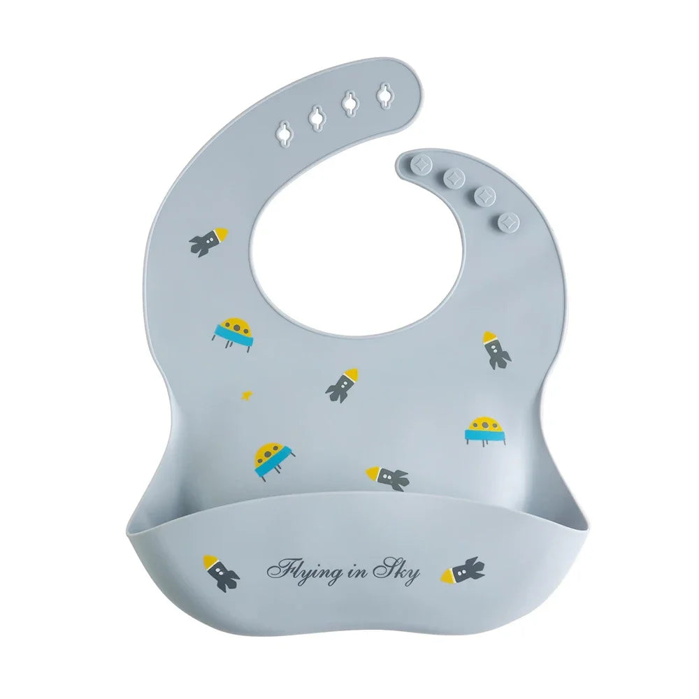 Adjustable Waterproof Silicone Baby Feeding Bibs for Kids