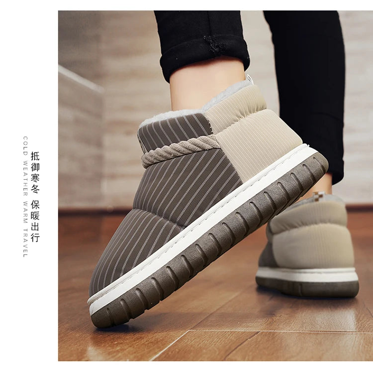 Men's Warm Plush Snow Boots | Cozy Mid-Calf Ankle Winter Shoes