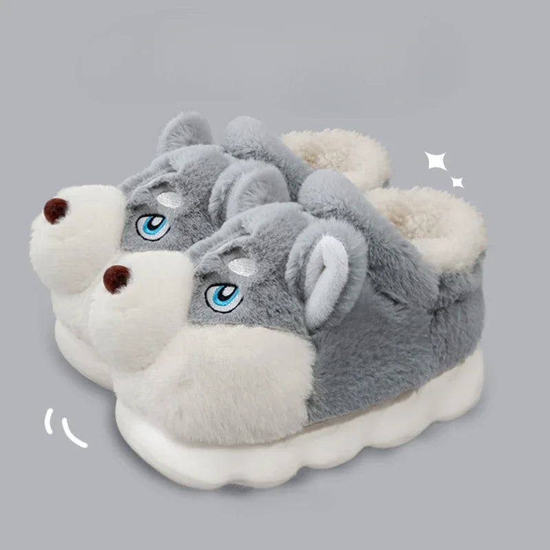 Men's Plush Cotton Slippers | Cozy Anti-Slip Indoor Shoes