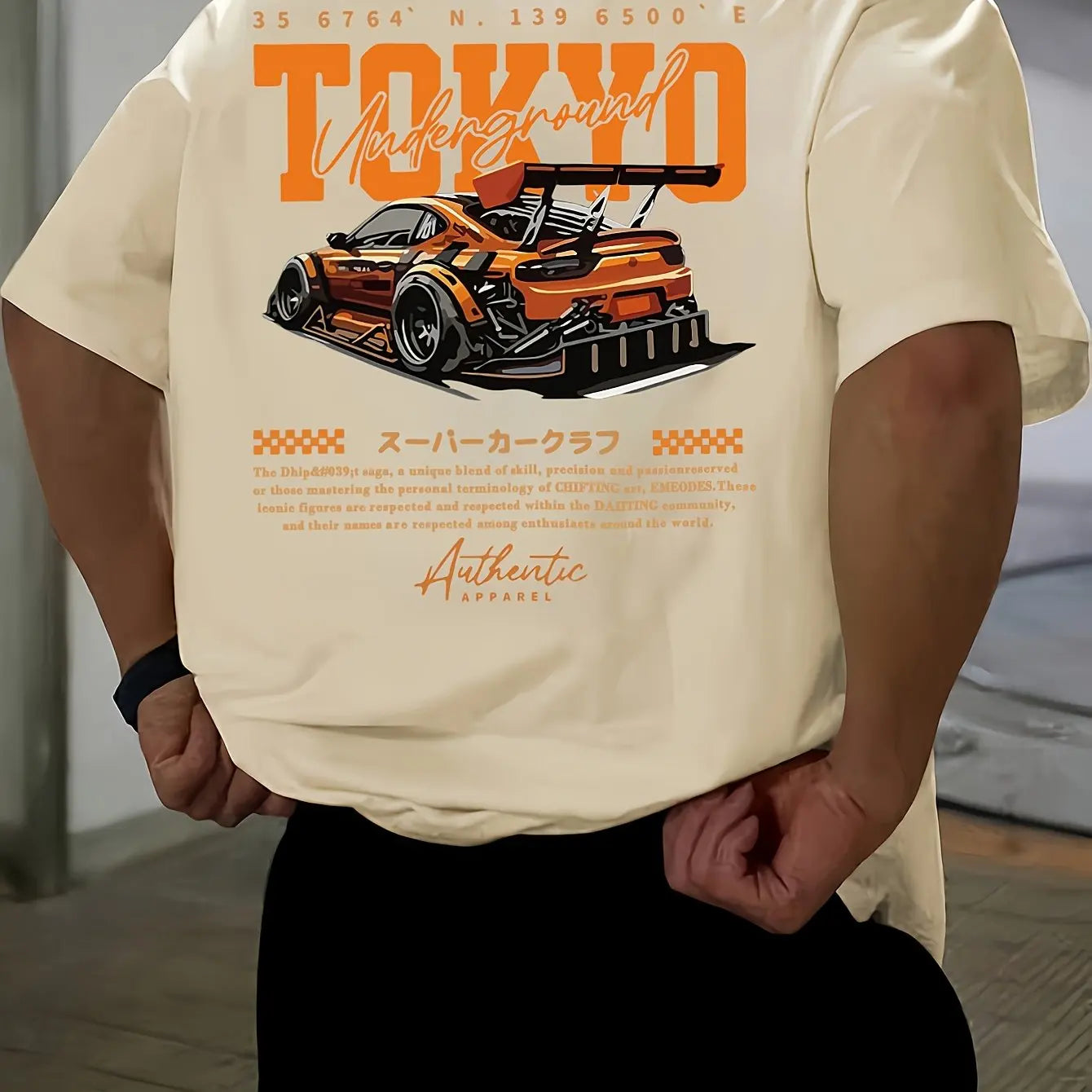 Men's Cotton Casual T-Shirt | Stylish Japanese Tokyo Design