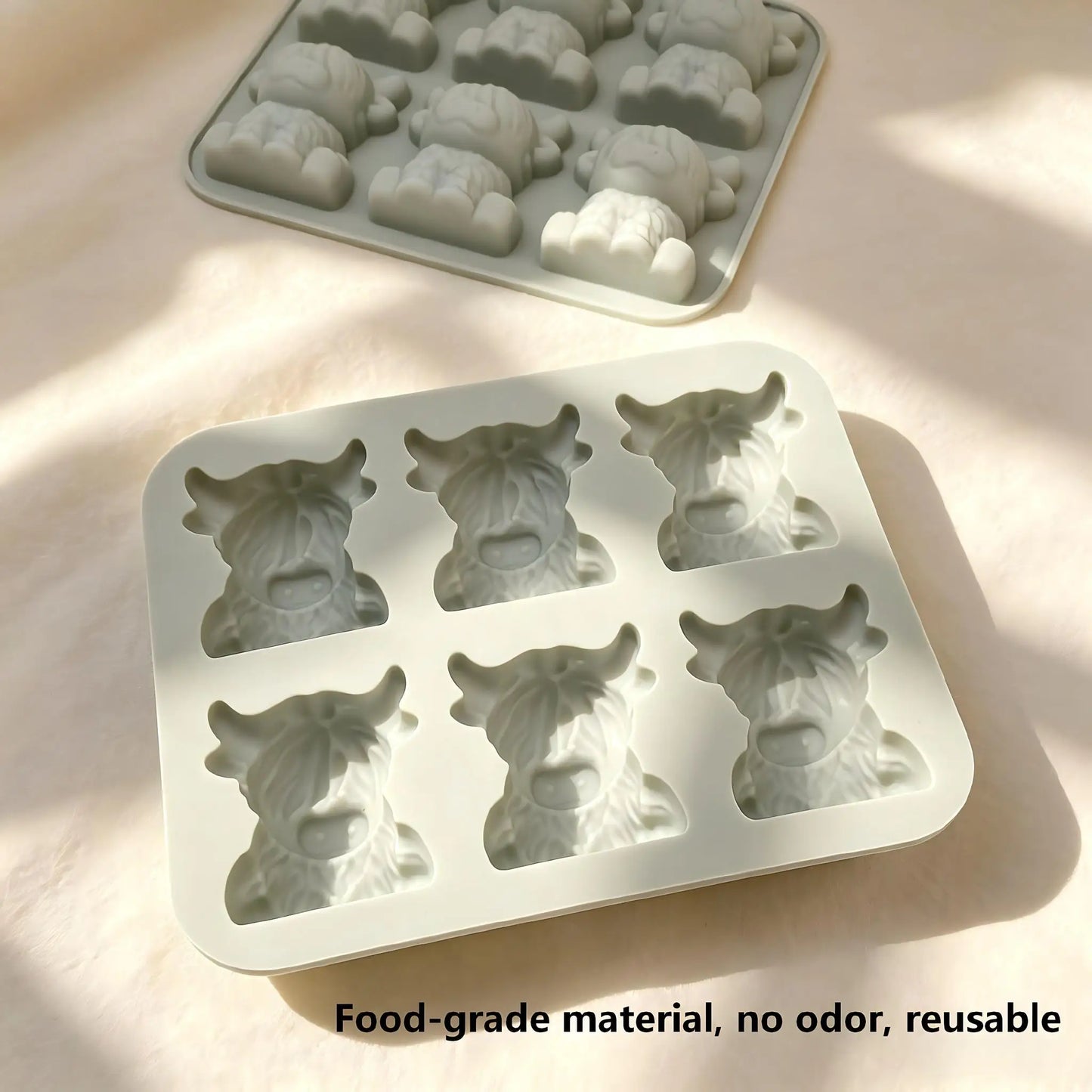 Highland Cow Ice Cube Mold | Cute 3D Silicone Tray for Drinks