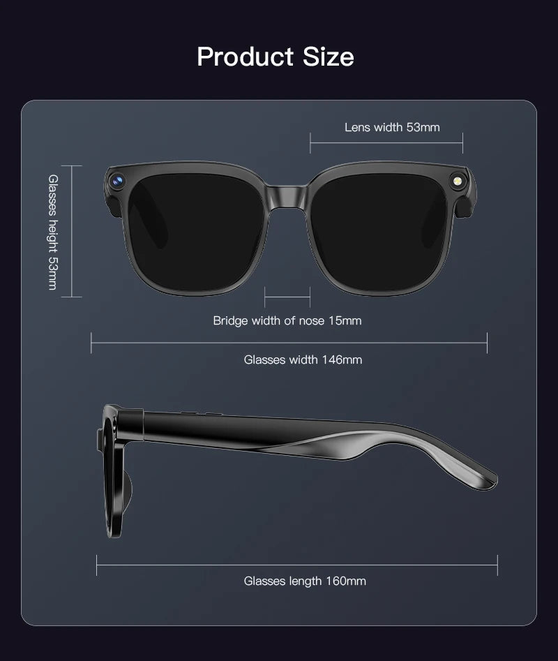 AI Smart Glasses with 8MP Camera | 4K Video and Voice Translator
