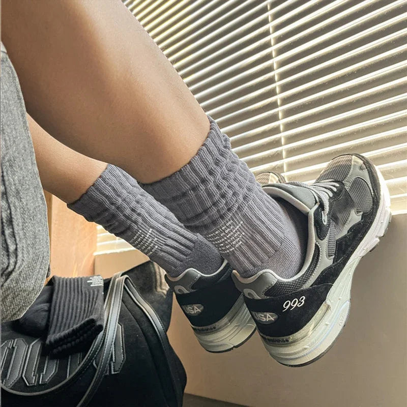 Men's Vintage Letter Medium Tube Socks | Thick Sports Comfort