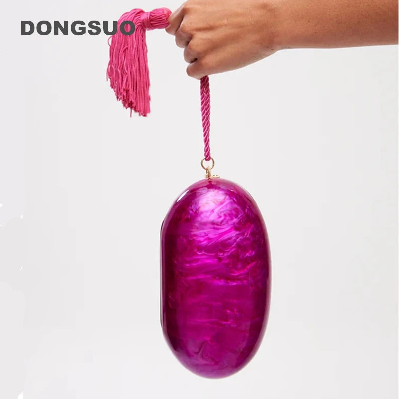 Chic Egg Shape Fringed Clutch Bag for Women | Perfect Evening Purse