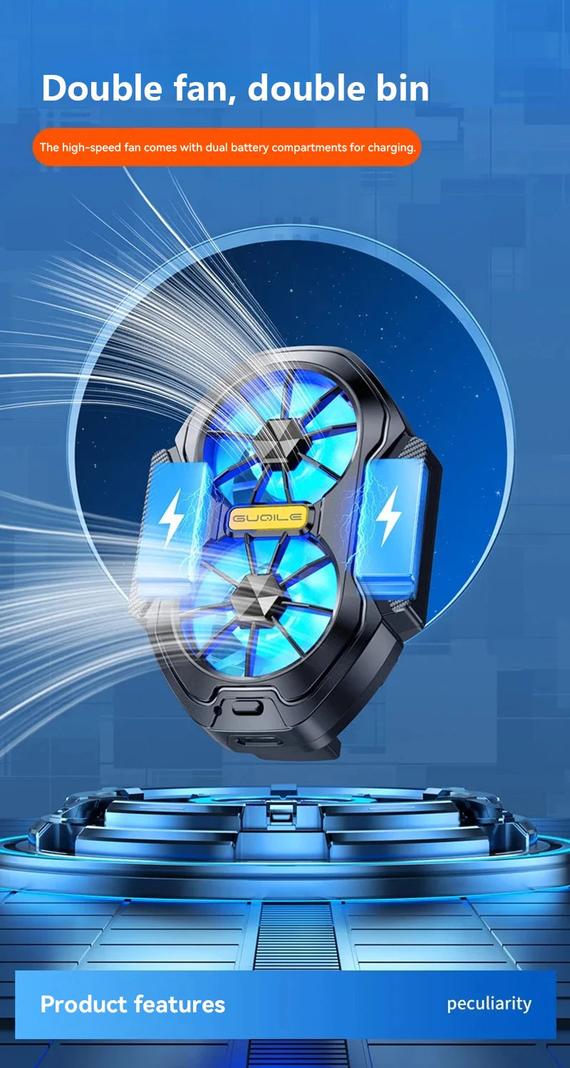 Dual Fan Mobile Phone Cooler | Rechargeable Strong Cooling Clip