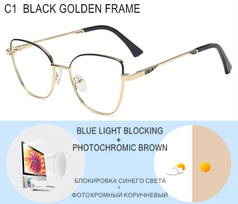 Custom Cat Eye Prescription Glasses for Myopia & Astigmatism
