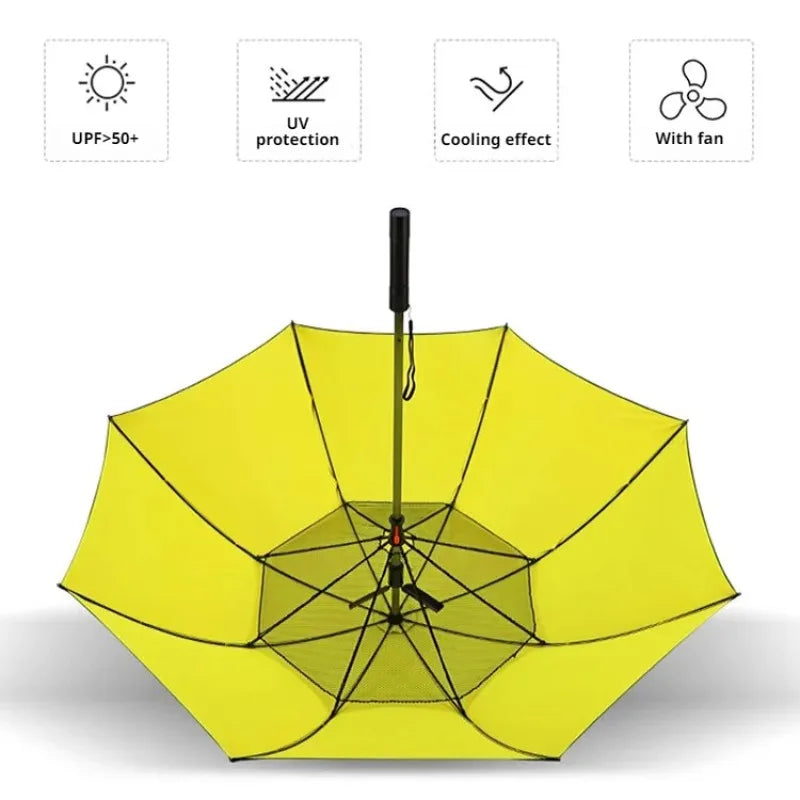 Portable Cooling Sunshade Umbrella with Fan | UV Protection