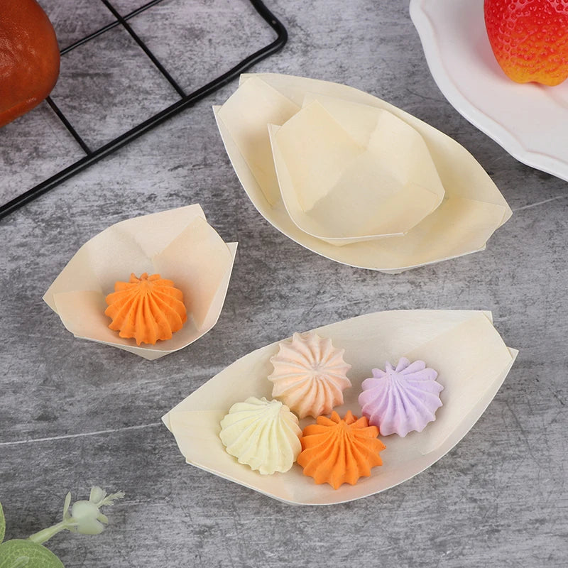 50 Platos Desechables de Madera para Sushi | Elegante Experiencia Culinaria