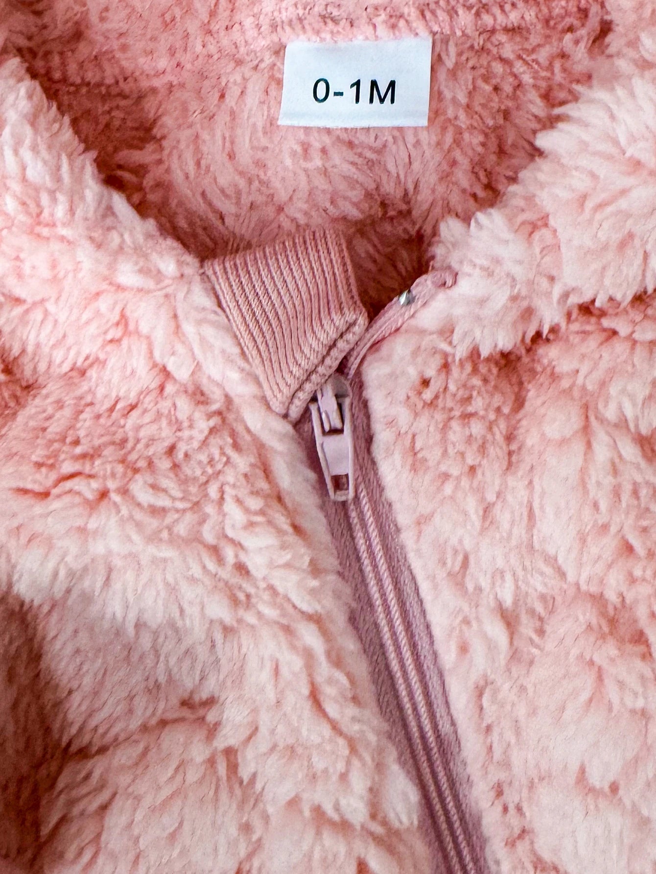 Cute Pink Fluffy Baby Romper Suit | Cozy Winter Outfit for Infants