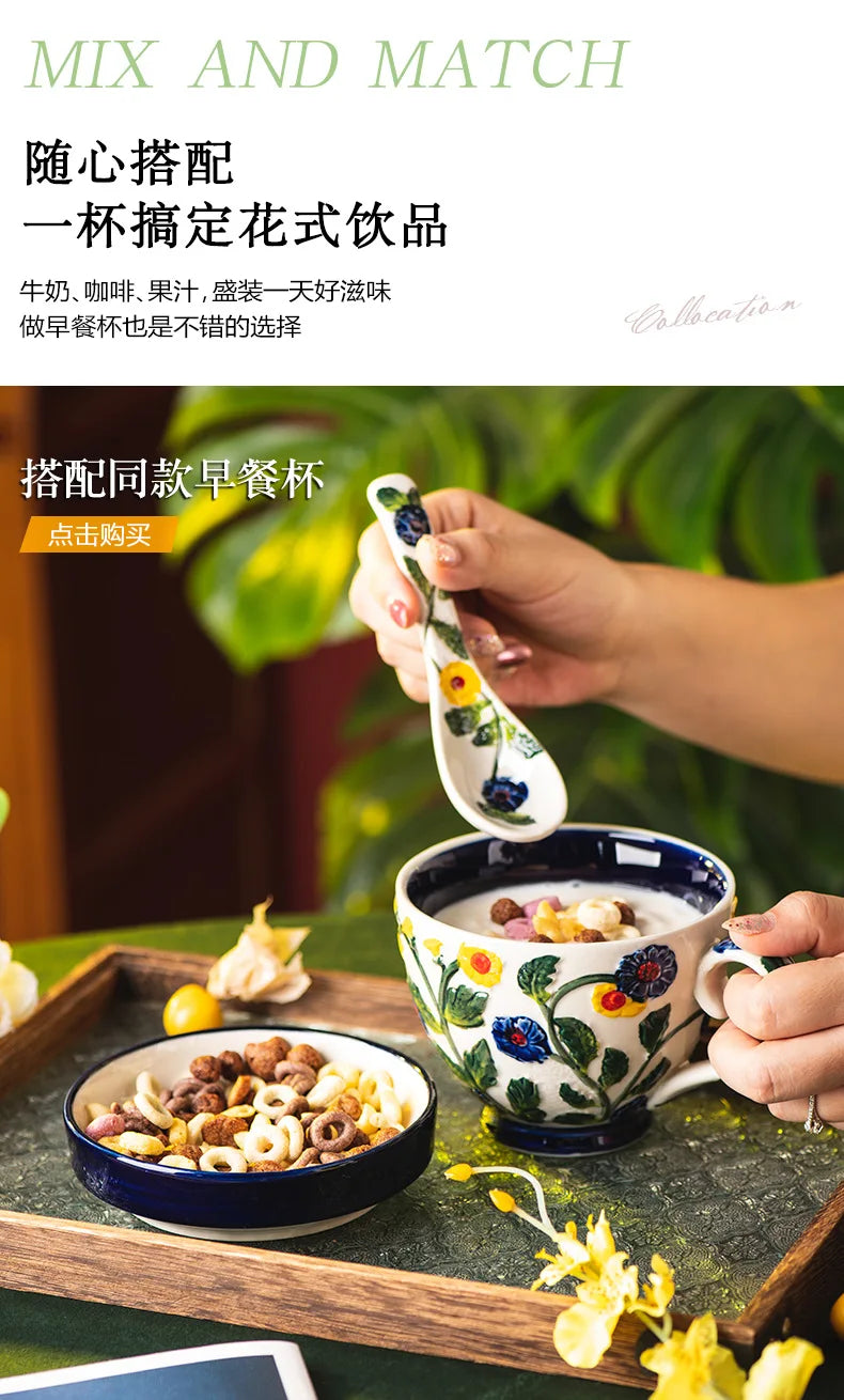 Cucharas de cerámica de estilo japonés para sopa | Elegante vajilla de cocina