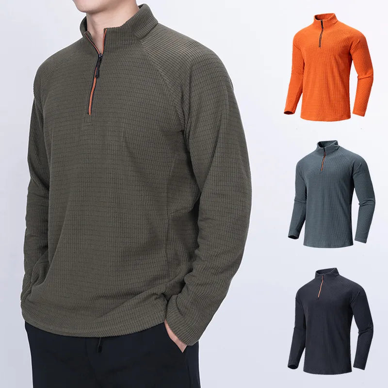 Men's Tactical Grid Fleece Pullover | Comfortable Warm Layer