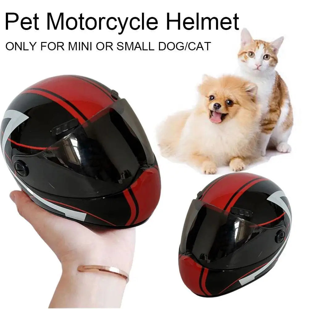 Small Pet Motorcycle Helmet | Protective Hard Hat for Dogs & Cats