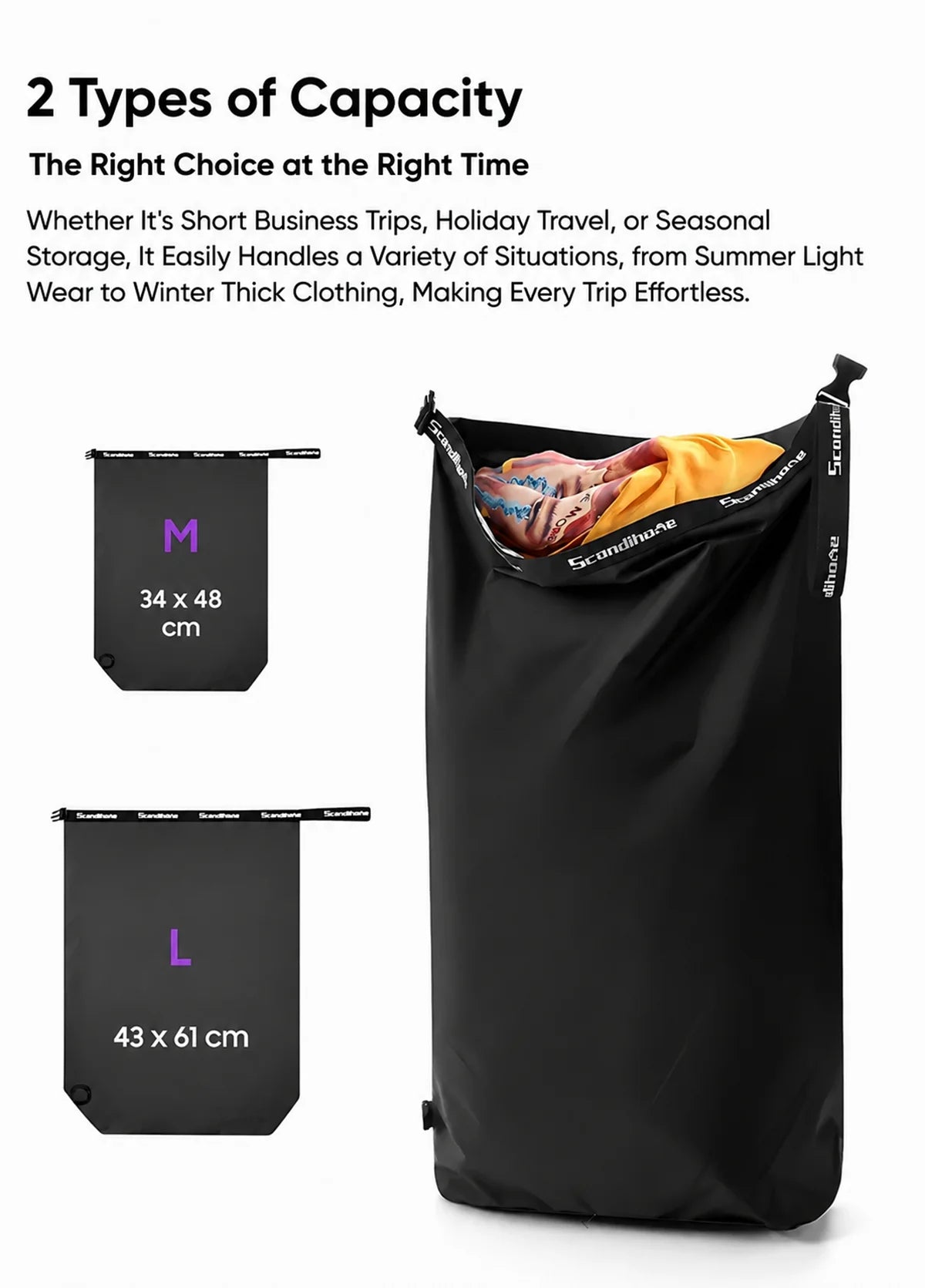 Reusable Vacuum Compression Bags for Travel & Home Storage