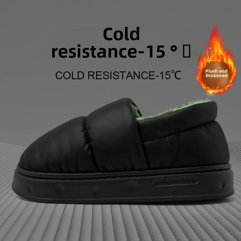 Men's Winter Wool Plush Slippers | Thick Non-Slip House Shoes