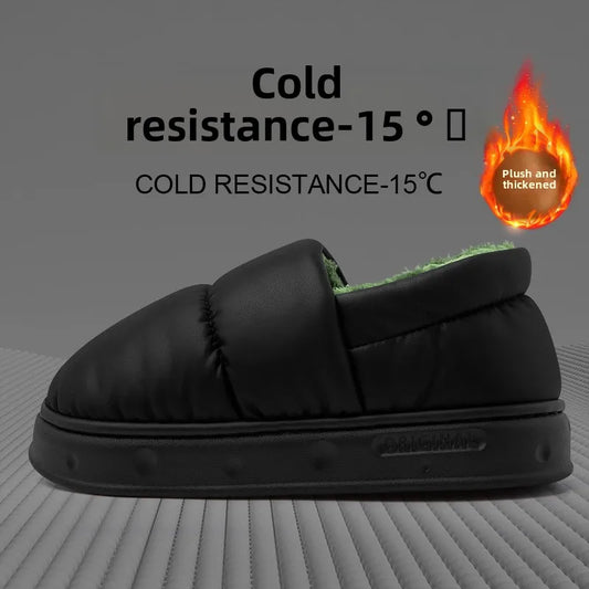 Pantuflas de invierno de lana afelpadas para hombre | Zapatillas de casa gruesas antideslizantes