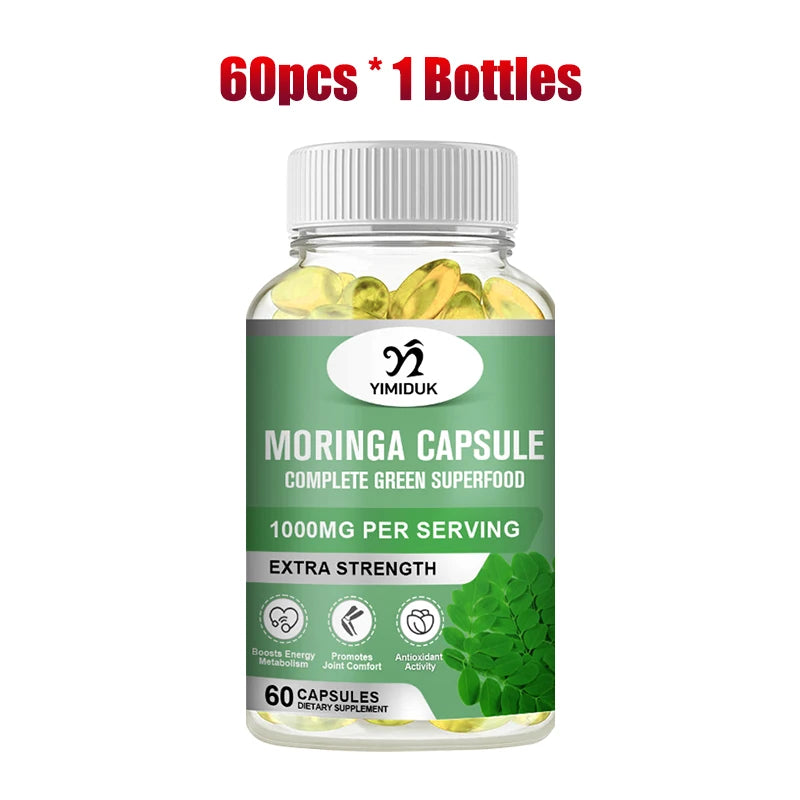 Pure Moringa Oleifera Capsules | Support Skin Glow & Energy