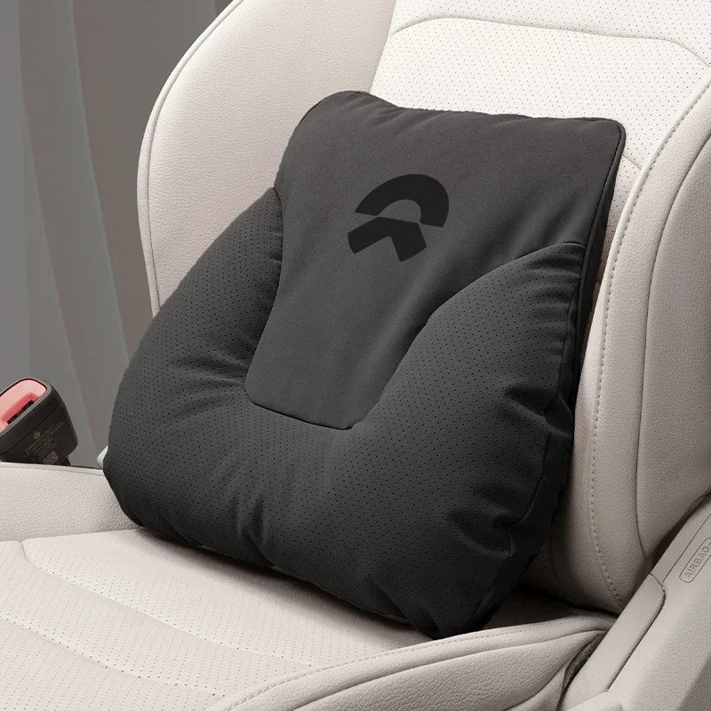 Premium Leather Car Neck Pillow | Ultimate Lumbar Support