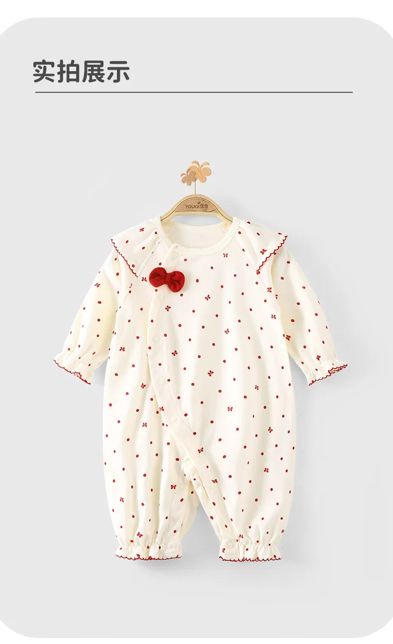 Adorable Baby Girls' Cotton Autumn Romper | Comfort & Style