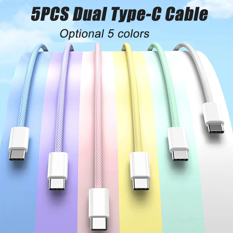 5PCS 60W USB C Cable | Fast Charger & Data Transfer Cord